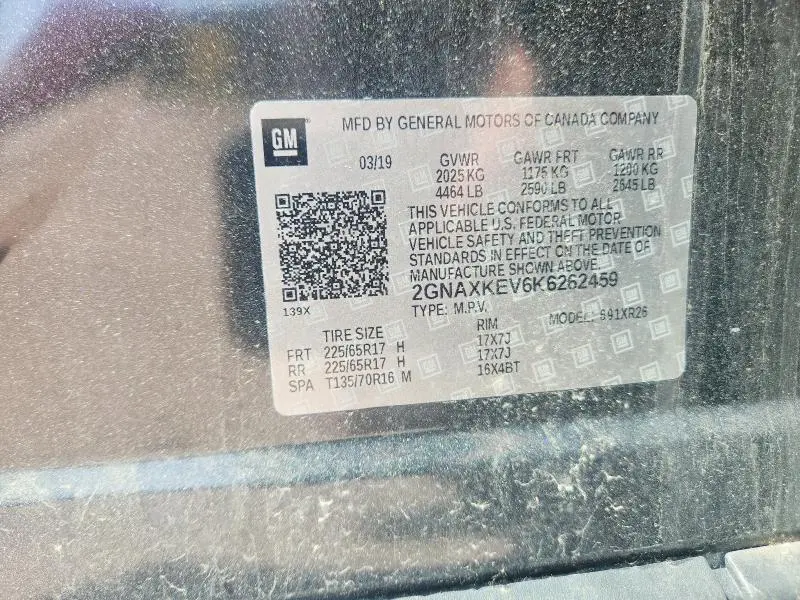 2019 CHEVROLET EQUINOX LT  