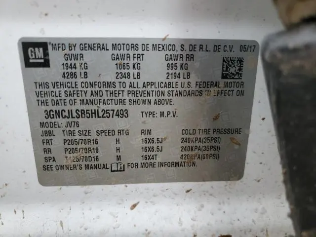 2017 CHEVROLET TRAX 1LT  