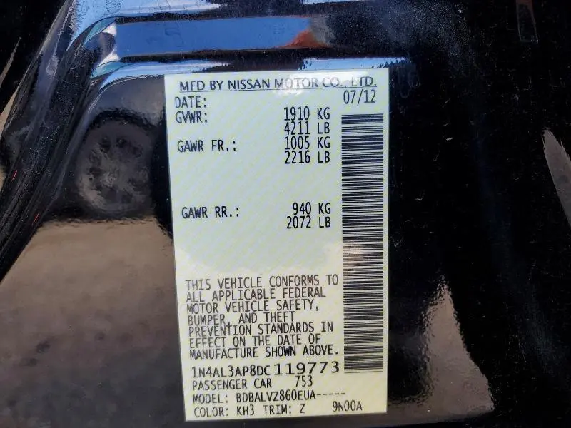 2013 NISSAN ALTIMA 2.5  