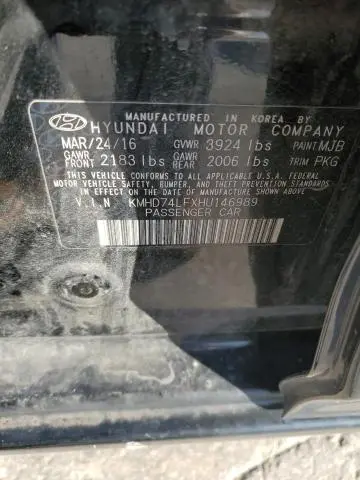 2017 HYUNDAI ELANTRA SE