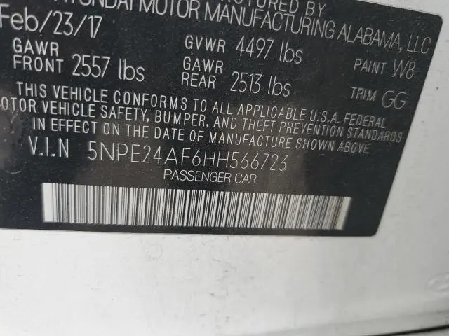 2017 HYUNDAI SONATA SE  