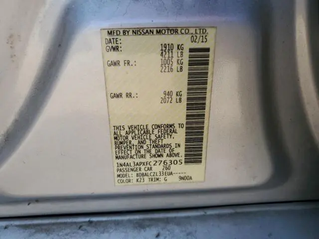 2015 NISSAN ALTIMA 2.5  