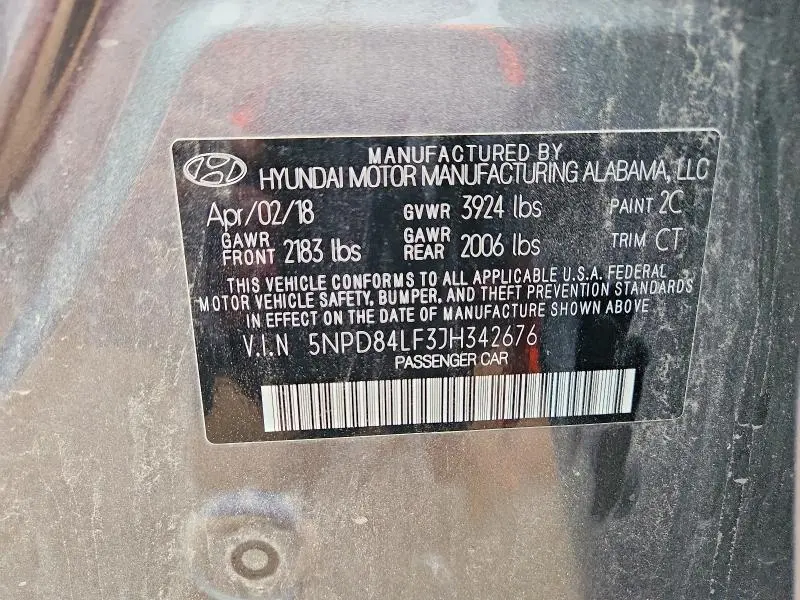 2018 HYUNDAI ELANTRA SEL  
