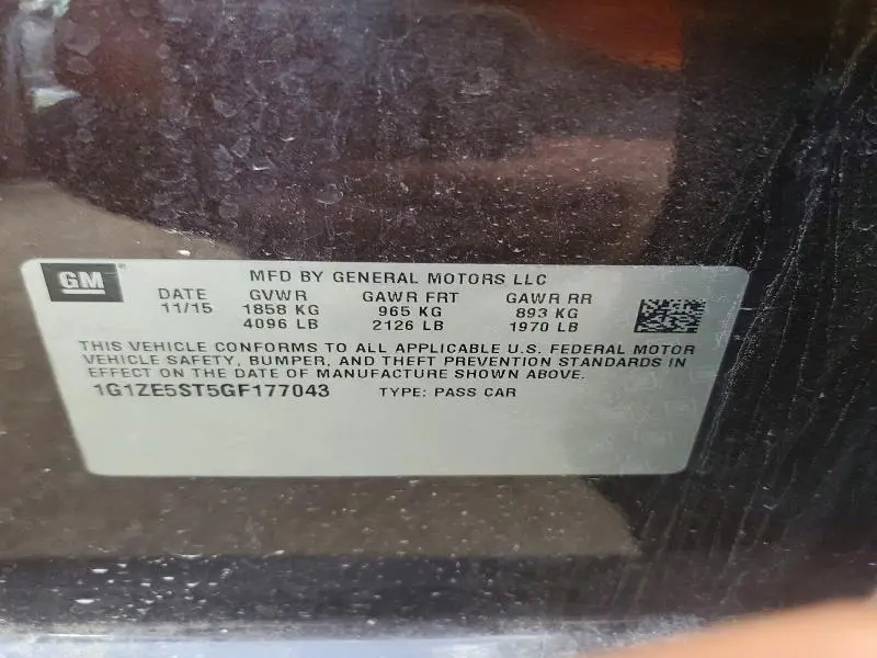 2016 CHEVROLET MALIBU LT  