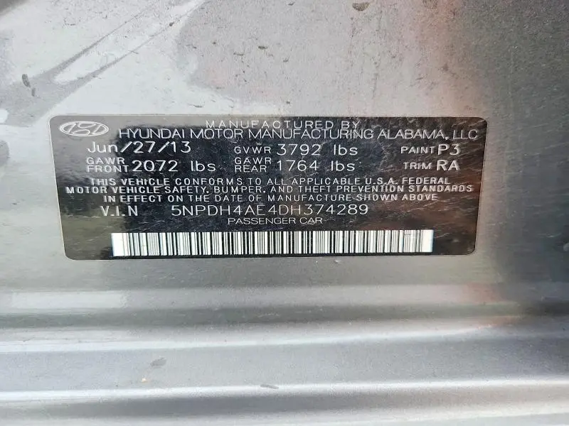 2013 HYUNDAI ELANTRA GLS  