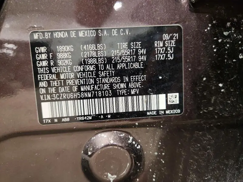 2022 HONDA HR-V EX  