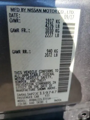 2018 NISSAN ALTIMA 2.5  