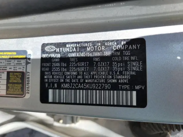 2019 HYUNDAI TUCSON SE  