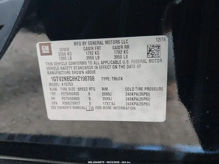 2017 GMC SIERRA 1500 SLT