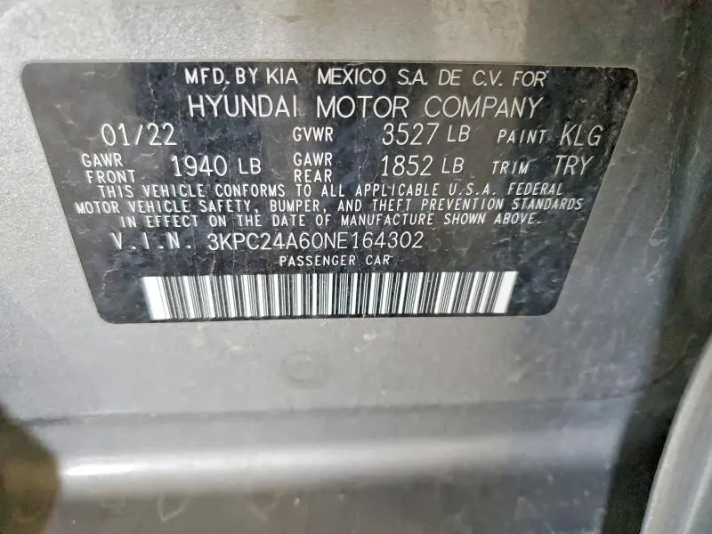 2022 HYUNDAI ACCENT SEL  