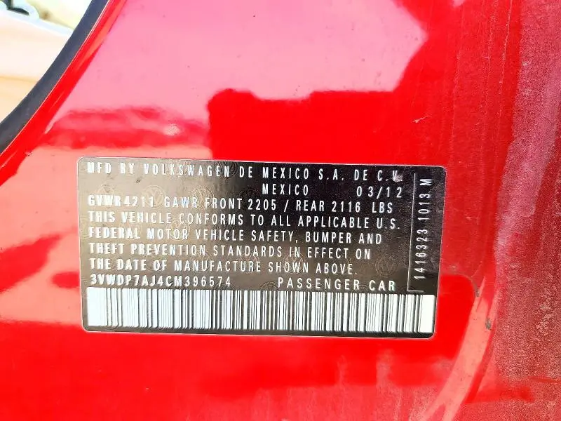 2012 VOLKSWAGEN JETTA SE  