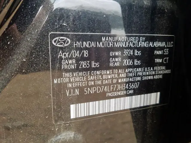 2018 HYUNDAI ELANTRA SE