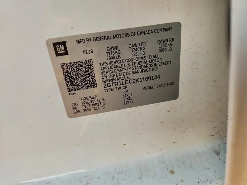 2019 GMC SIERRA LIMITED C1500  