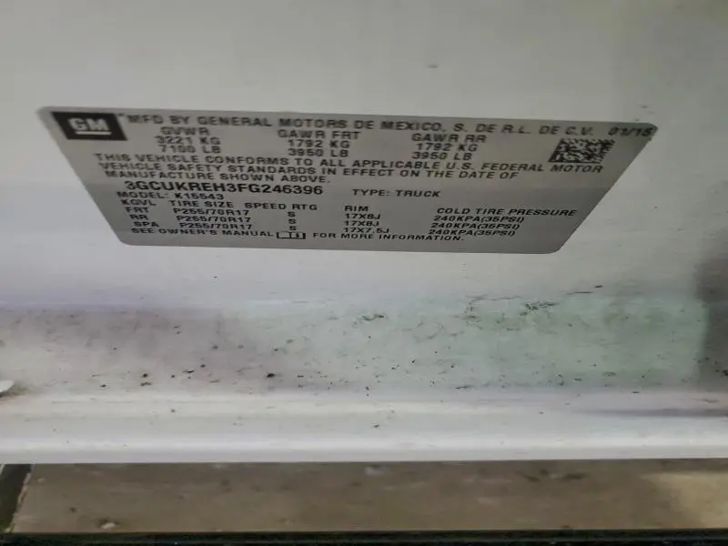 2015 CHEVROLET SILVERADO K1500 LT  