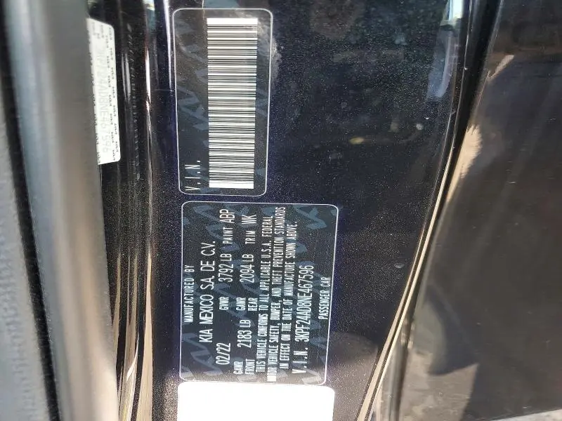 2022 KIA FORTE LXS  