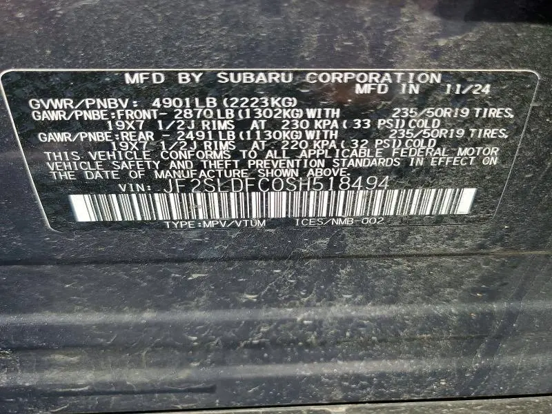 2025 SUBARU FORESTER SPORT  