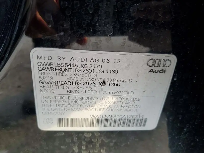 2012 AUDI Q5 PREMIUM PLUS  