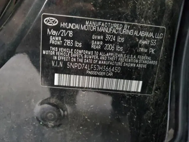 2018 HYUNDAI ELANTRA SE  