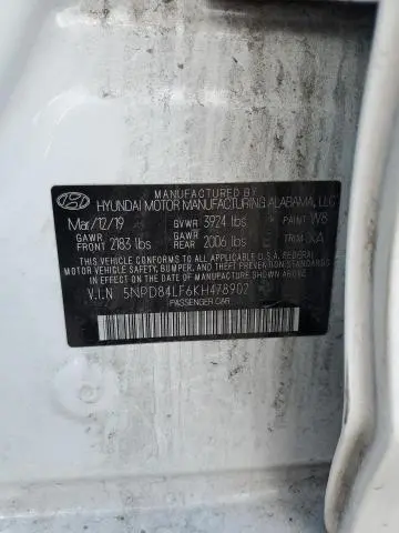 2019 HYUNDAI ELANTRA SEL  