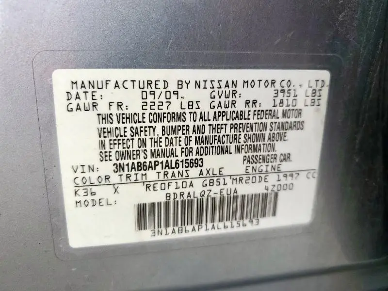 2010 NISSAN SENTRA 2.0  