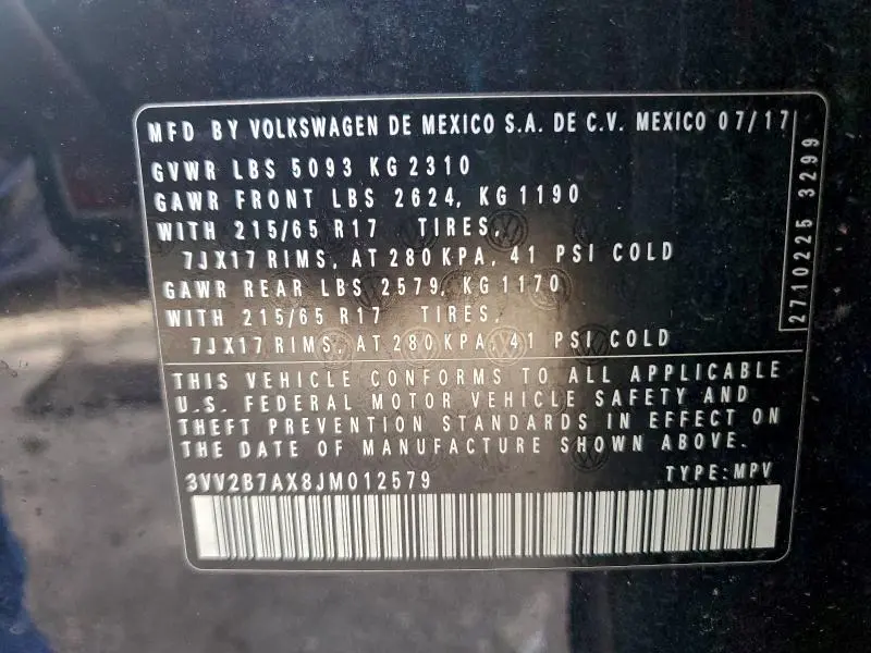 2018 VOLKSWAGEN TIGUAN SE  