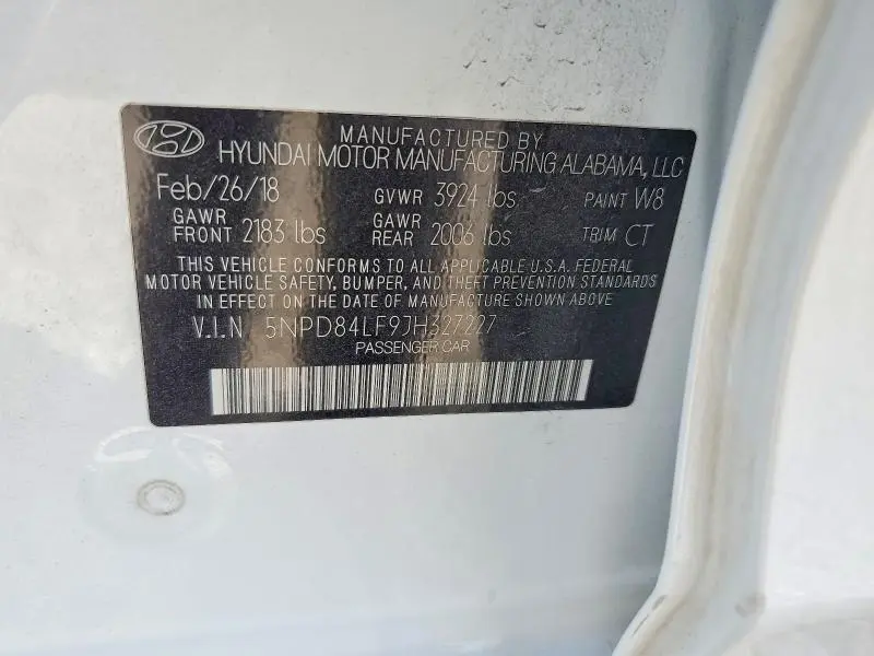 2018 HYUNDAI ELANTRA SEL  