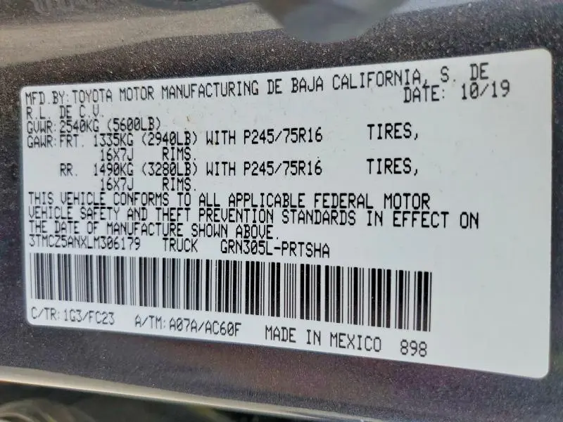 2020 TOYOTA TACOMA DOUBLE CAB  