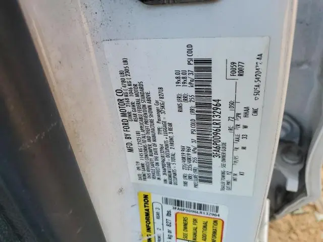 2020 FORD FUSION TITANIUM  