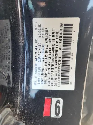 2015 HONDA ACCORD LX  
