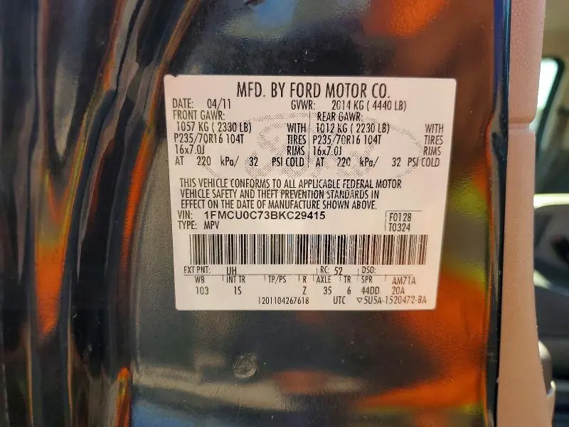2011 FORD ESCAPE XLS  