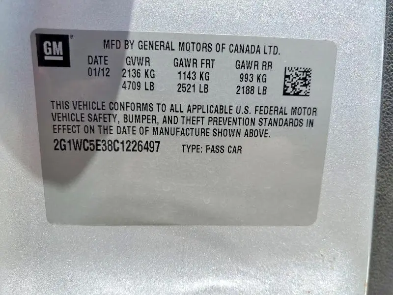 2012 CHEVROLET IMPALA LTZ  