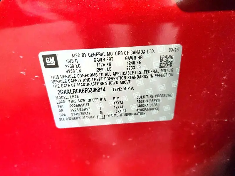 2015 GMC TERRAIN SLE  