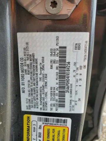 2015 FORD FUSION SE  