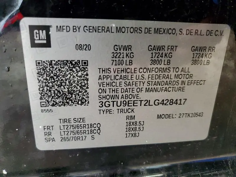 2020 GMC SIERRA K1500 AT4  