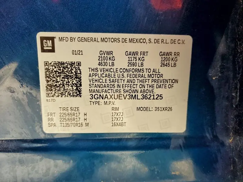 2021 CHEVROLET EQUINOX LT  