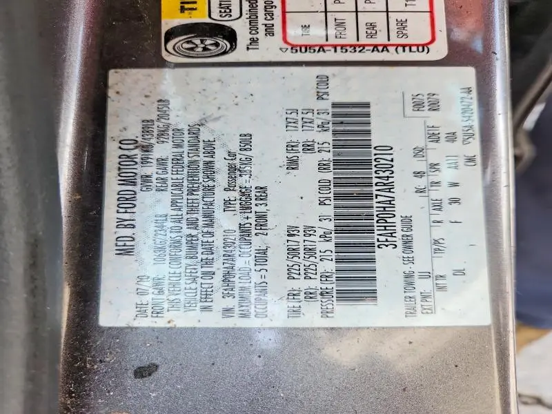 2010 FORD FUSION SE  