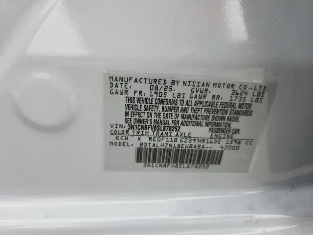 2025 NISSAN VERSA SR  