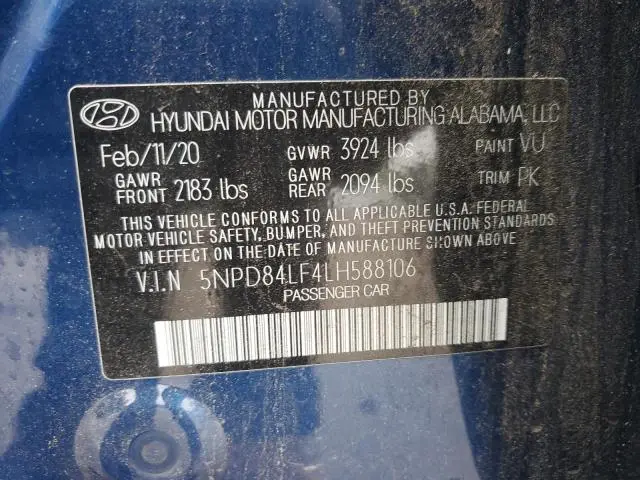 2020 HYUNDAI ELANTRA SEL  