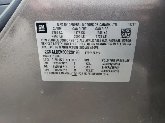 2012 CHEVROLET EQUINOX LT  