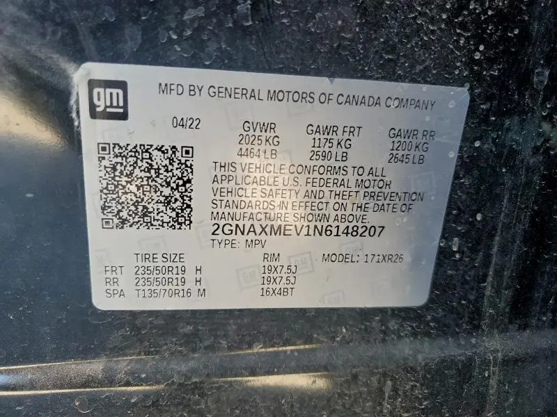 2022 CHEVROLET EQUINOX RS  