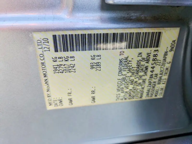 2011 NISSAN ALTIMA 2.5  