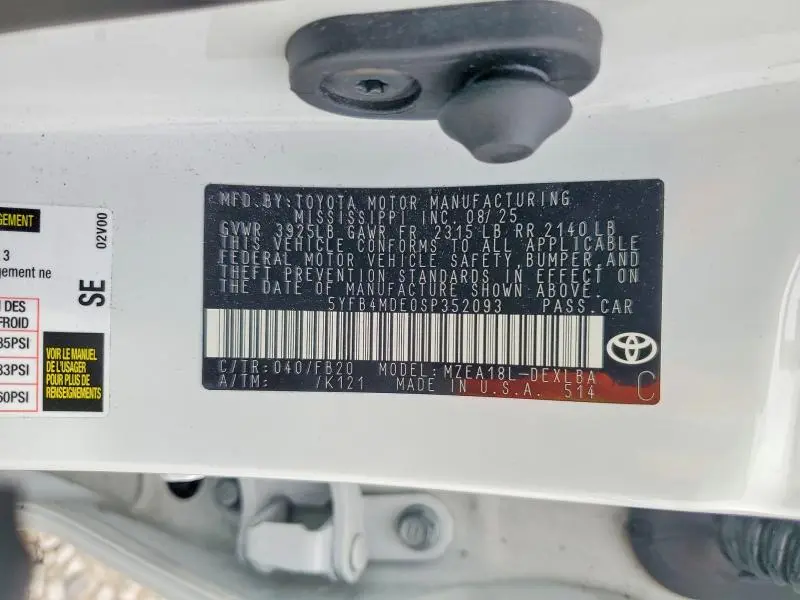 2025 TOYOTA COROLLA LE  