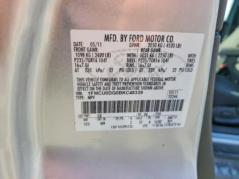 2011 FORD ESCAPE XLT  