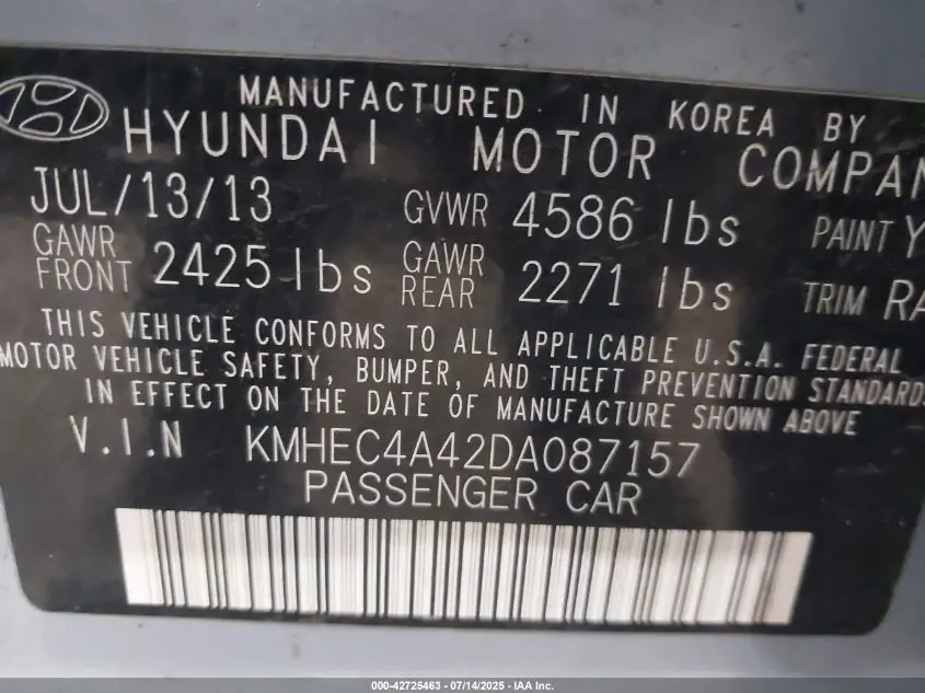 2013 HYUNDAI SONATA HYBRID  