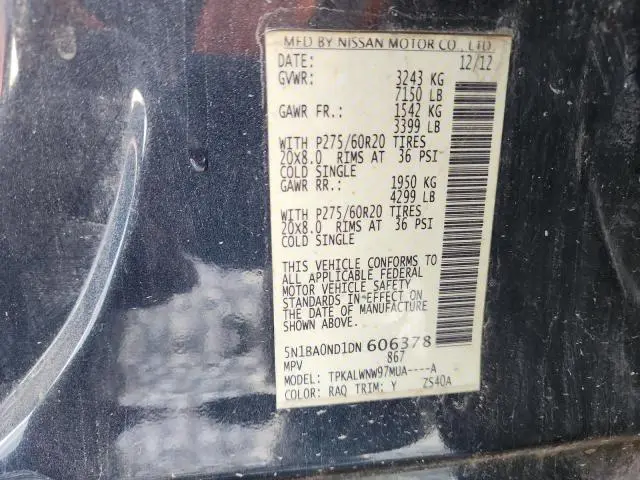 2013 NISSAN ARMADA SV  