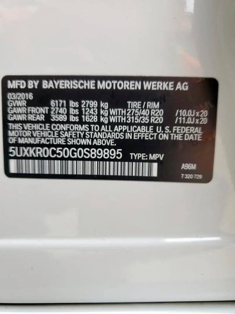 2016 BMW X5 XDRIVE35I  