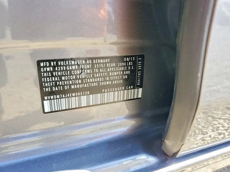 2014 VOLKSWAGEN GOLF   