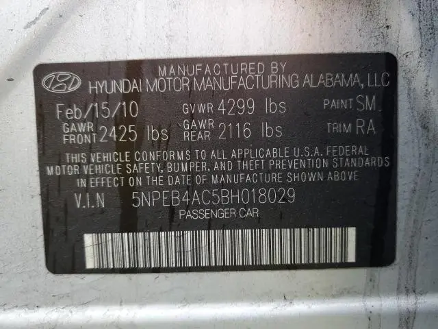 2011 HYUNDAI SONATA GLS  
