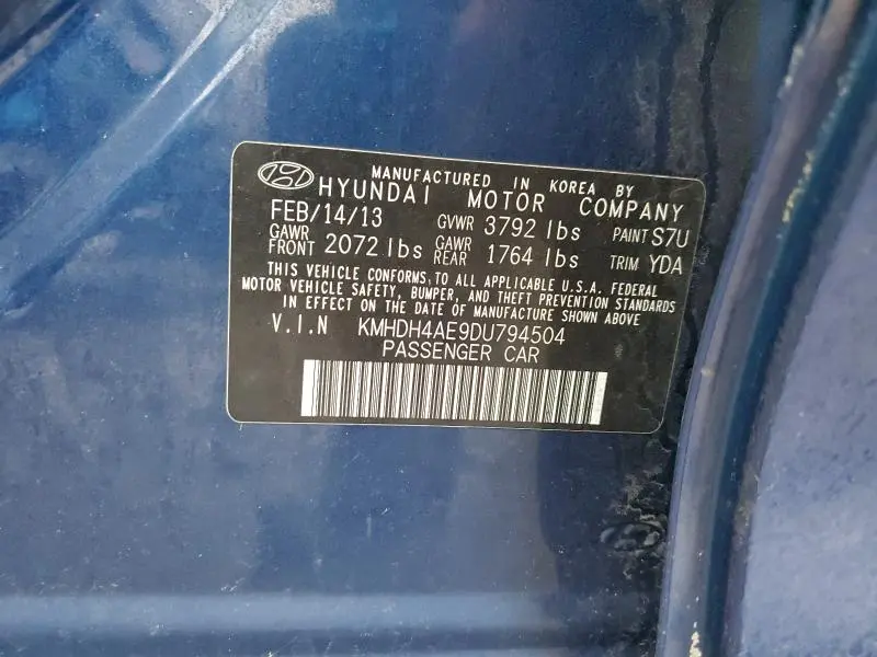 2013 HYUNDAI ELANTRA GLS  