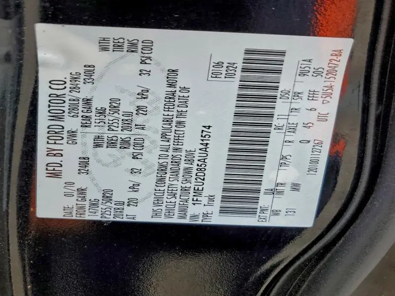 2010 FORD EXPLORER SPORT TRAC LIMITED  